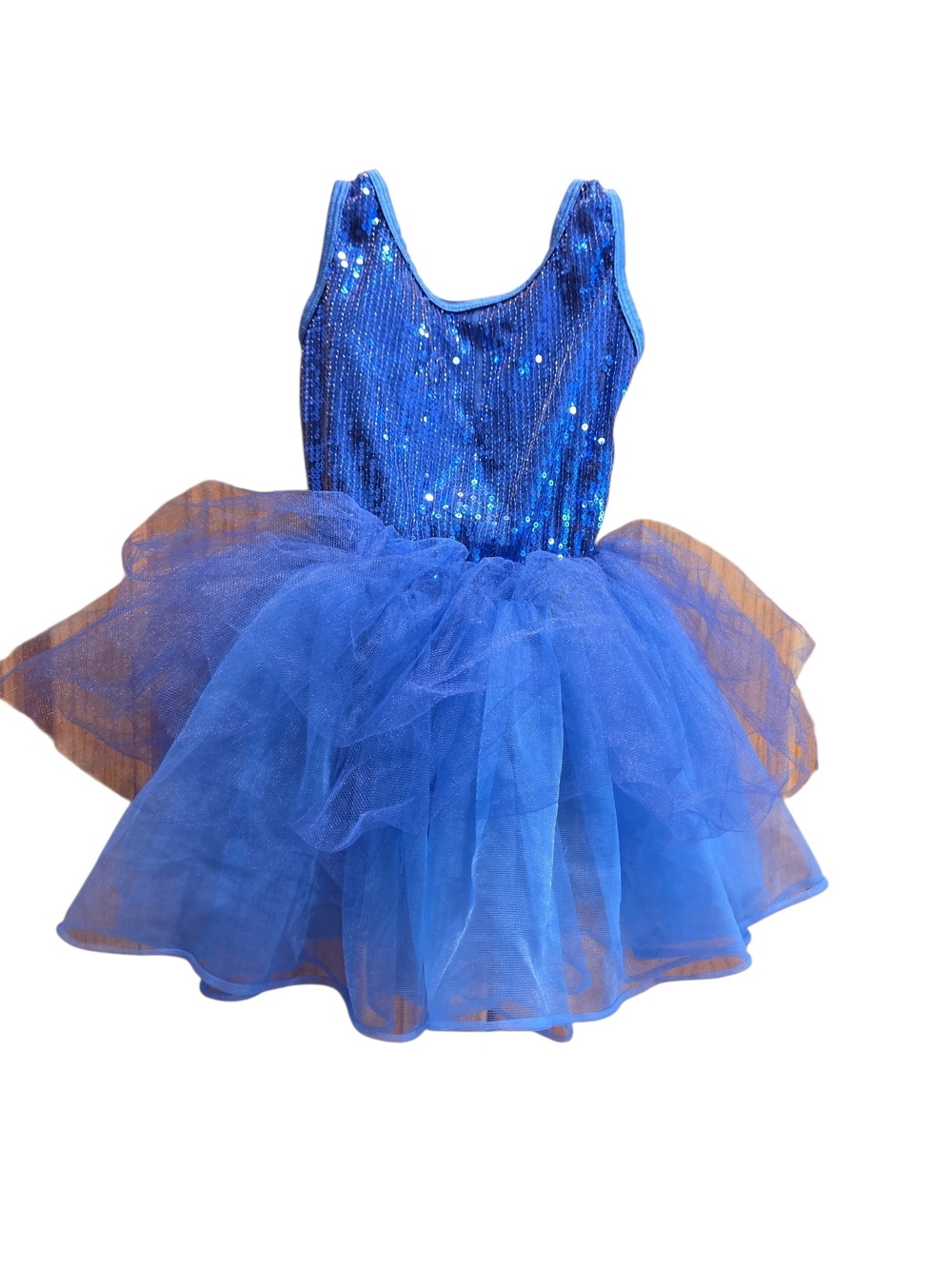 Girls Blue Sequin Tutu Leotard Dress Size 4 Dance Costume Halloween Play
